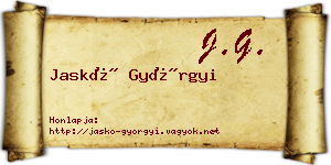 Jaskó Györgyi névjegykártya